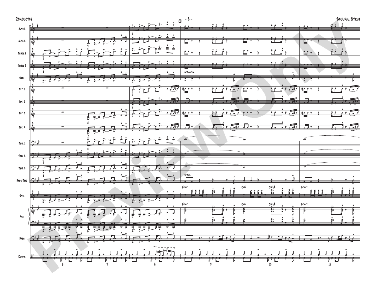 Soulful Strut Jazz Ensemble Conductor Score & Parts Eugene Record