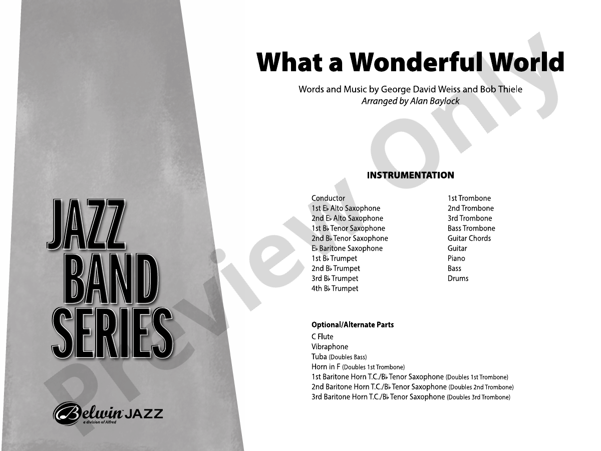 What a Wonderful World Jazz Ensemble Conductor Score & Parts