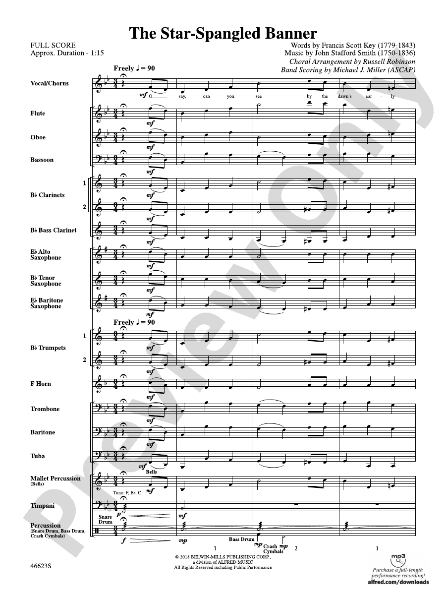 The Star-Spangled Banner: Concert Band Conductor Score & Parts: John ...