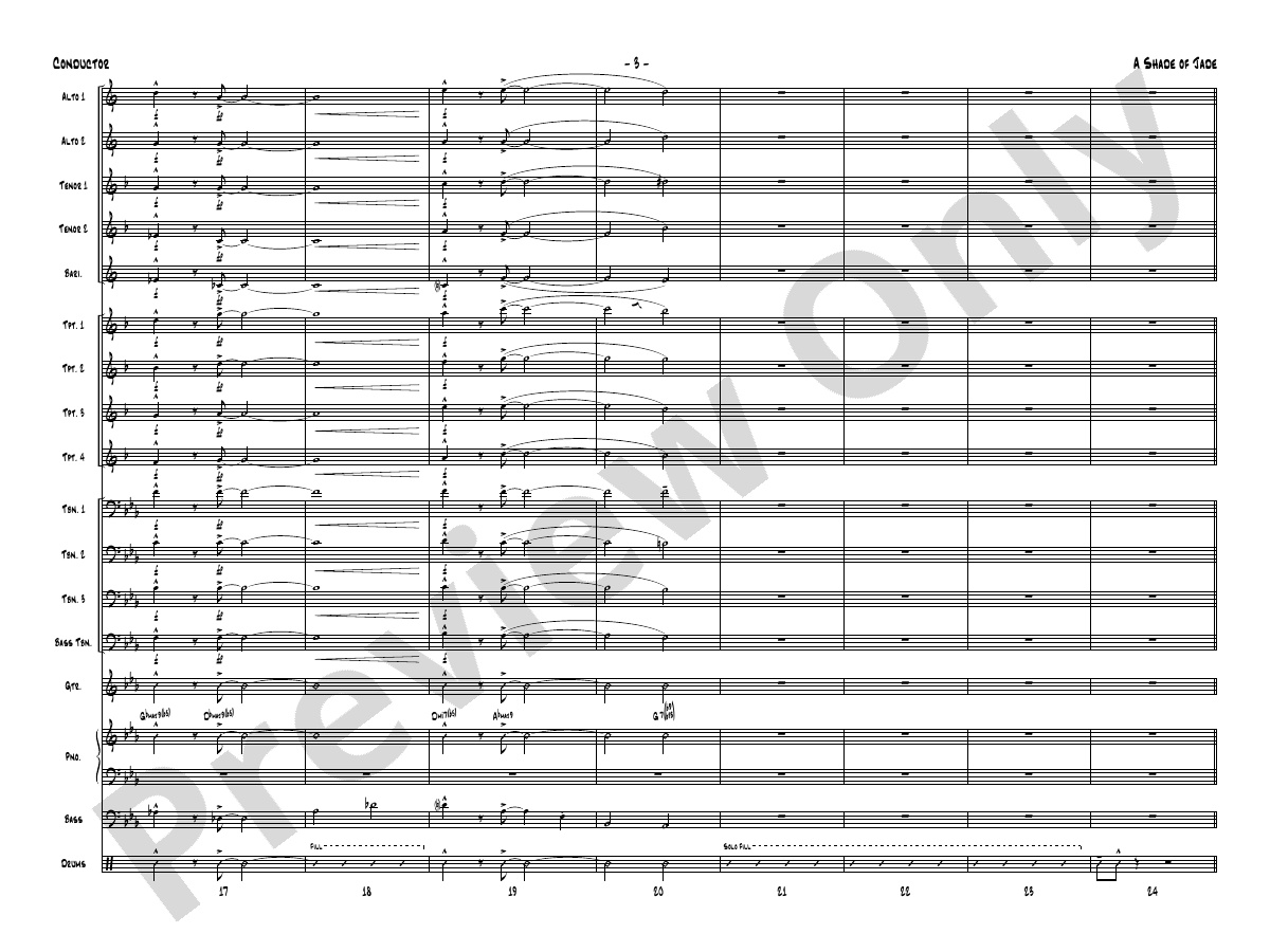 A Shade of Jade Jazz Ensemble Conductor Score & Parts Joe Henderson