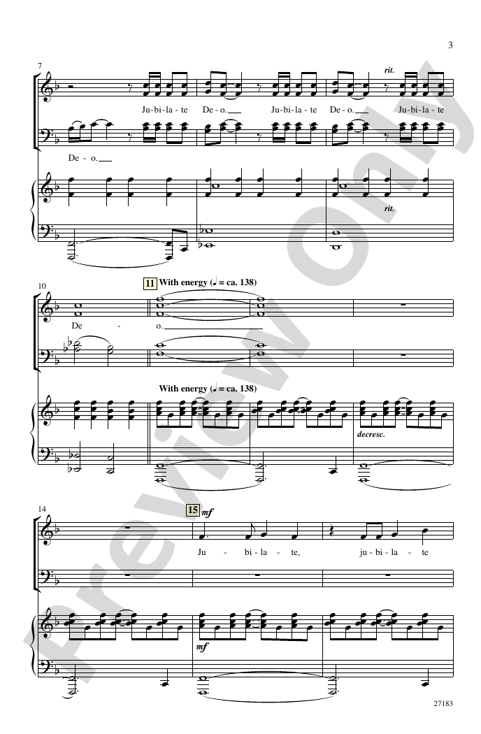 Jubilate Deo Satb Choral Octavo Sally K Albrecht Digital Sheet Music Download 1591