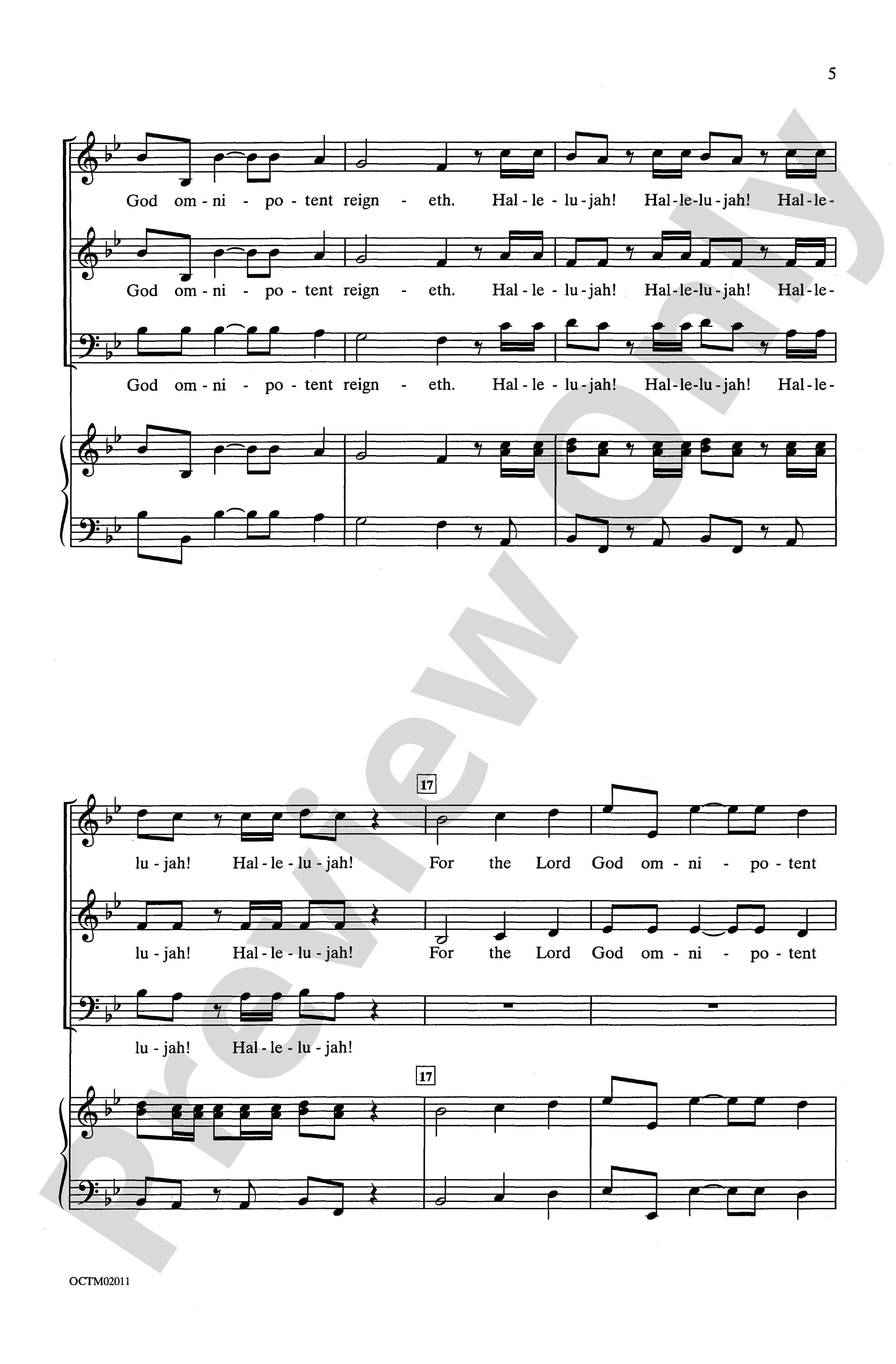 Hallelujah Chorus 3 Part Mixed Choral Octavo George Frideric Handel Digital Sheet Music Download 