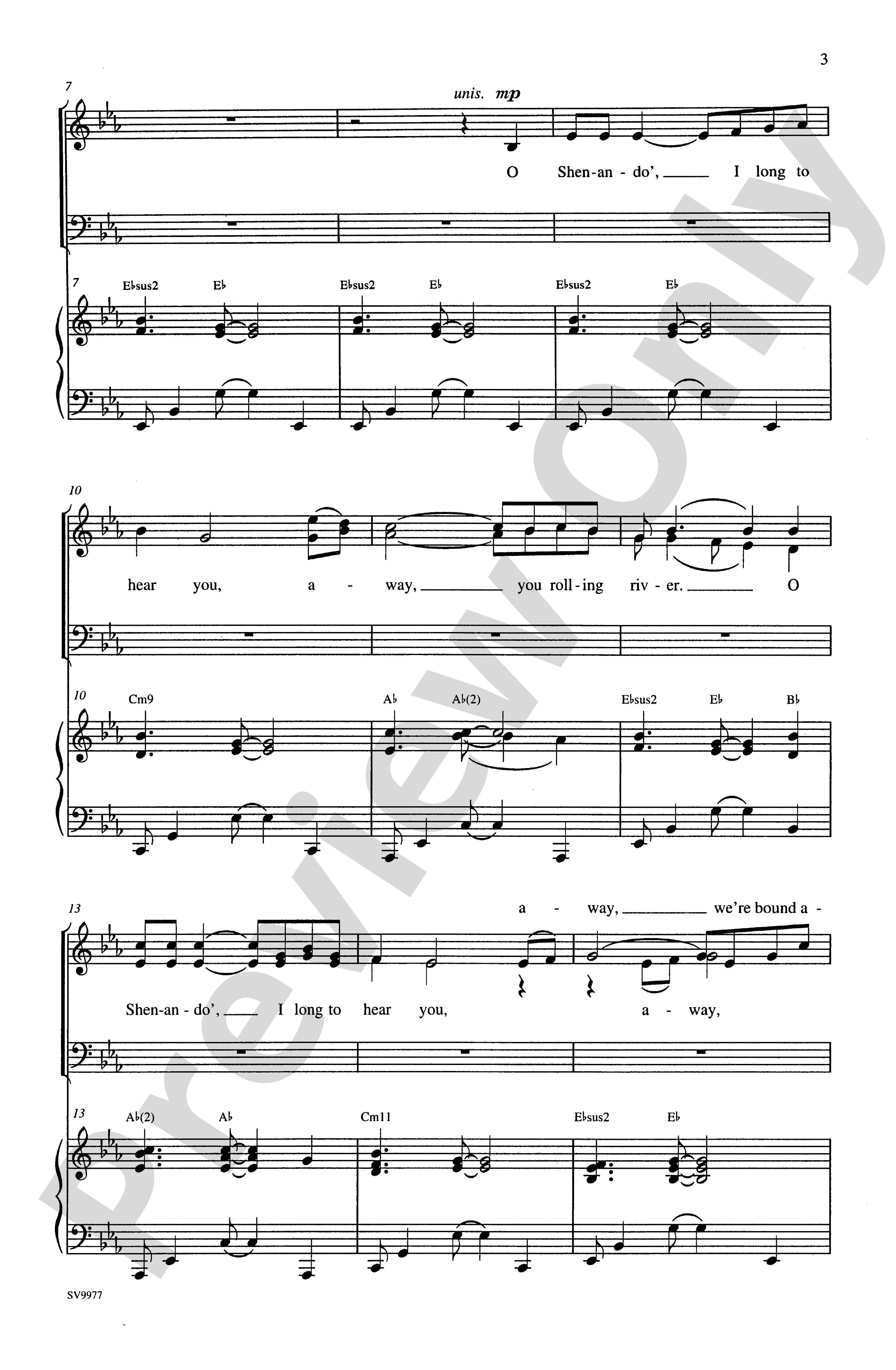 Shenandoah Satb Choral Octavo Digital Sheet Music Download 6007