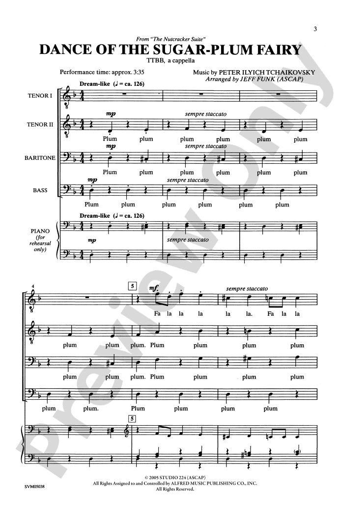 Dance of the SugarPlum Fairy (from The Nutcracker Suite) TTBB, a