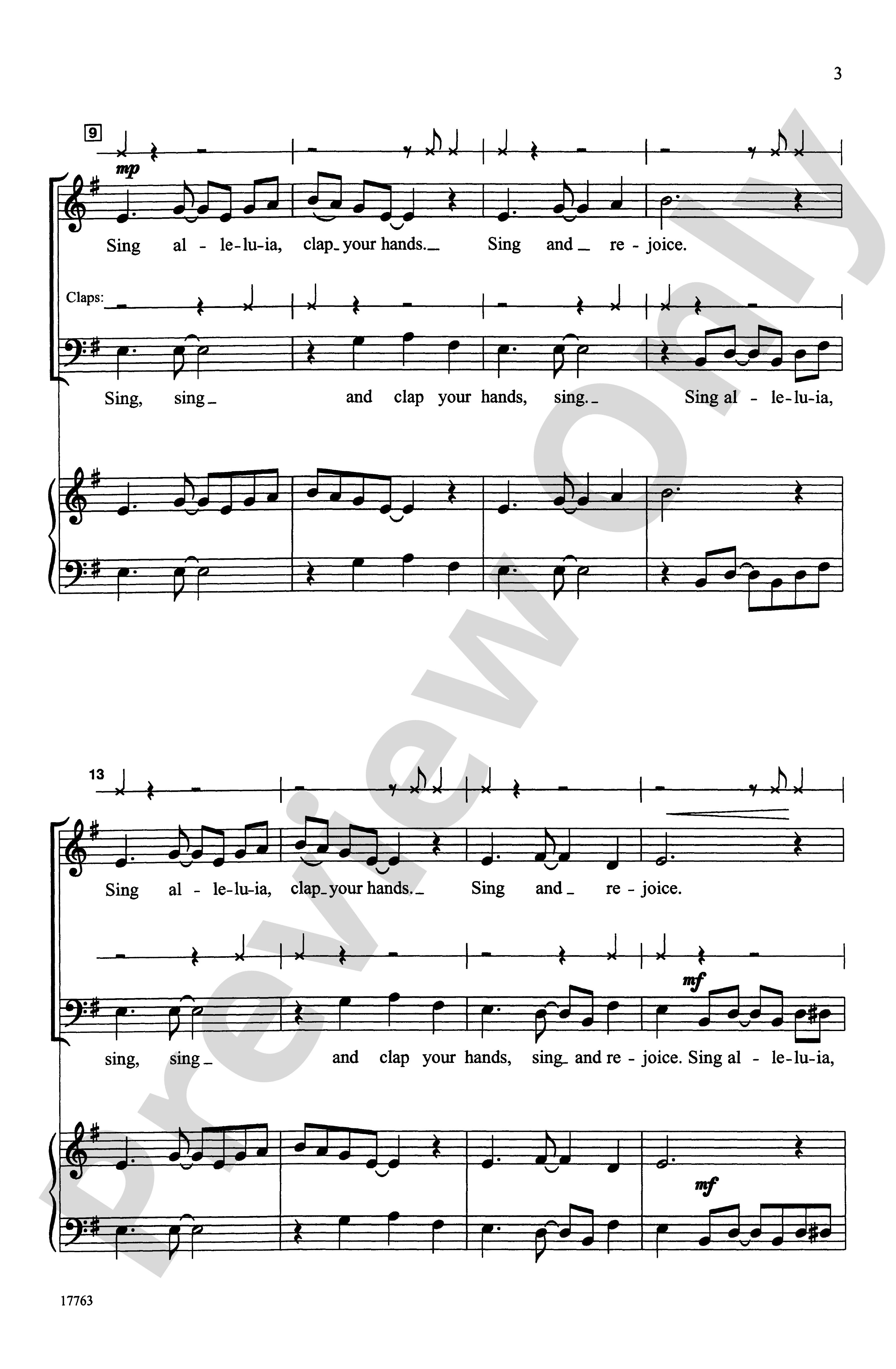 Sing Alleluia Clap Your Hands Satb A Cappella Choral Octavo Sally K Albrecht Digital 1408
