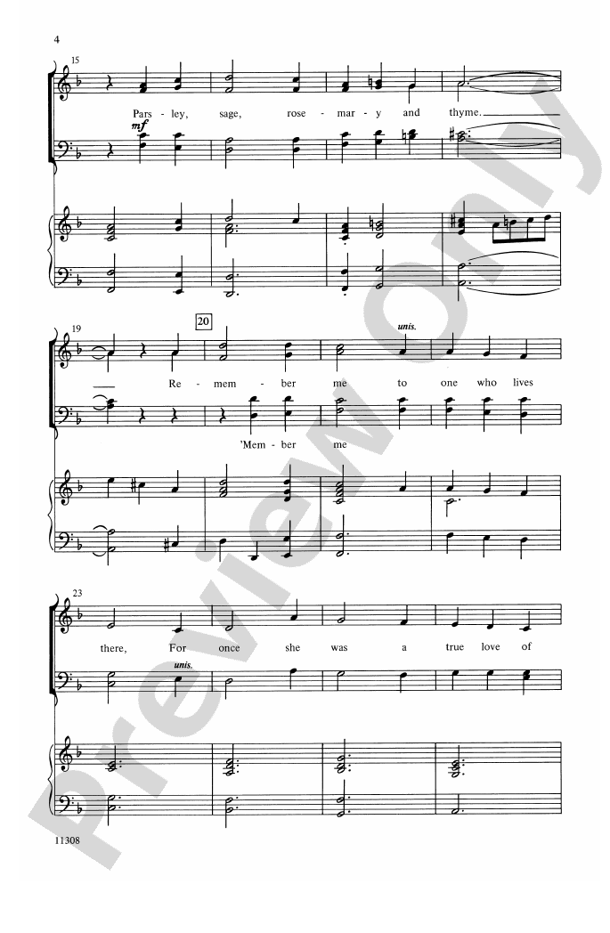 Scarborough Fair: SATB Choral Octavo - Digital Sheet Music Download