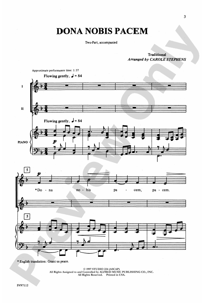 Dona Nobis Pacem: 2-Part Choral Octavo - Digital Sheet Music Download