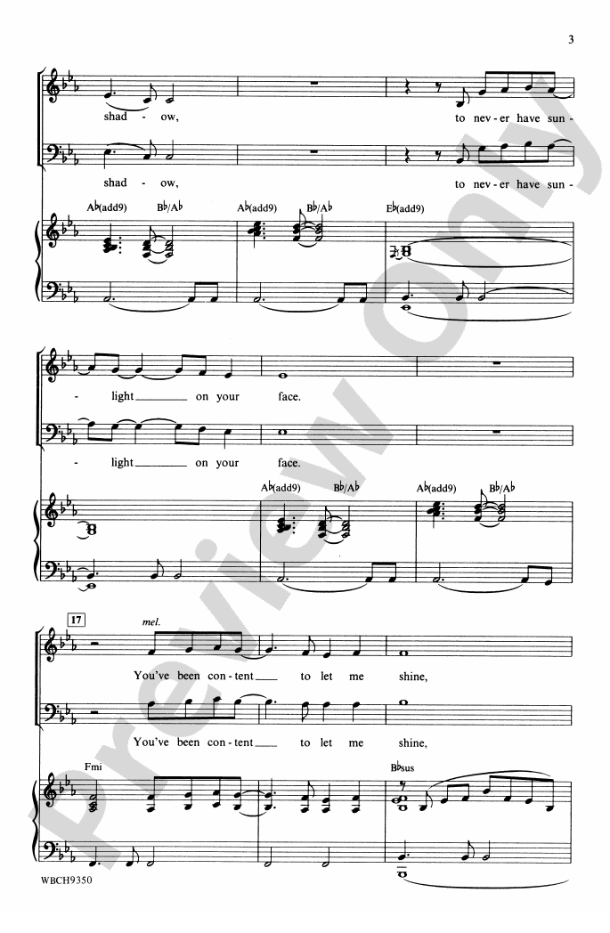 The Wind Beneath My Wings SAB Choral Octavo Larry Henley Digital