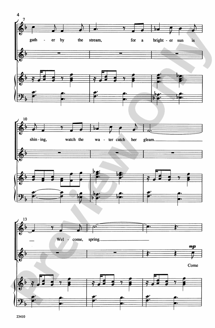 Spring 2Part/SSA Choral Octavo Andy Beck Digital Sheet Music Download