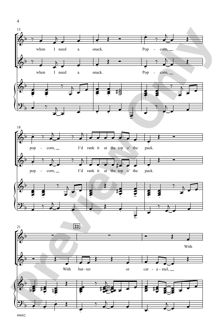 Popcorn 2Part Choral Octavo Andy Beck Digital Sheet Music Download
