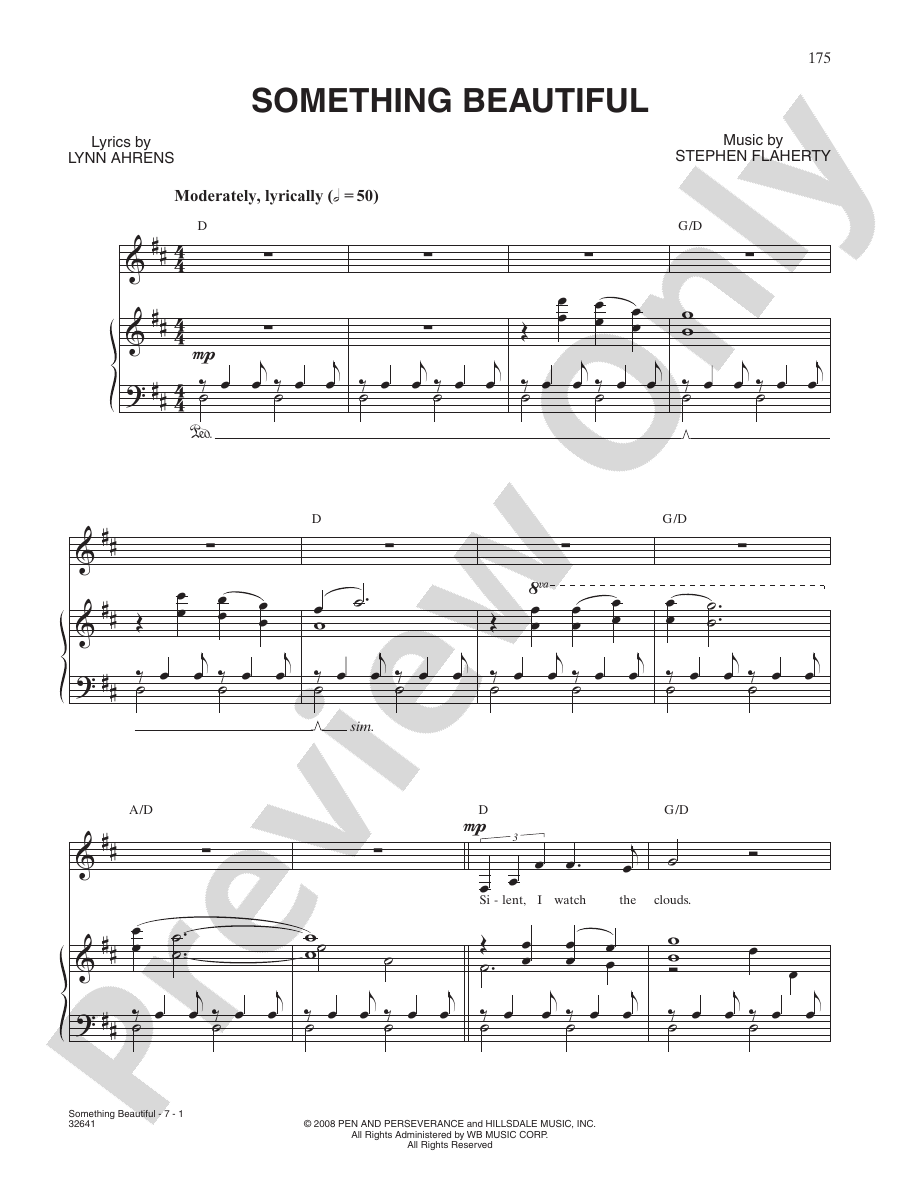Something Beautiful Piano/Vocal/Chords Stephen Flaherty Digital
