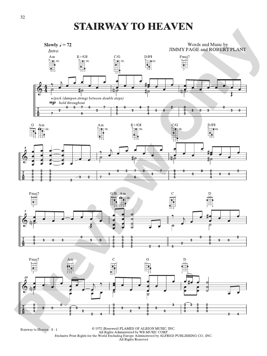 Stairway to Heaven Mandolin Led Zeppelin Digital Sheet Music Download