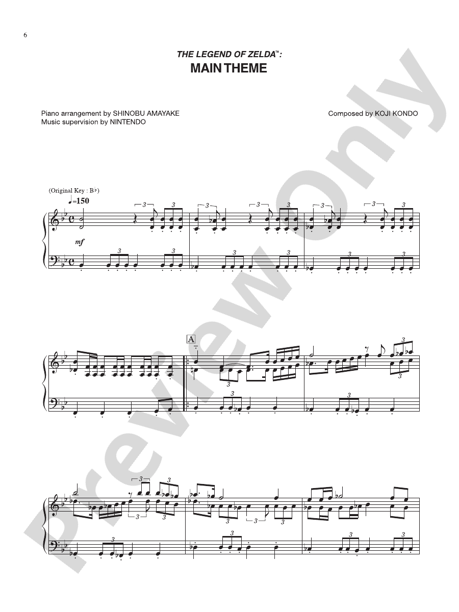 The Legend Of Zelda™ Main Theme: Piano: Nintendo® - Digital Sheet Music ...