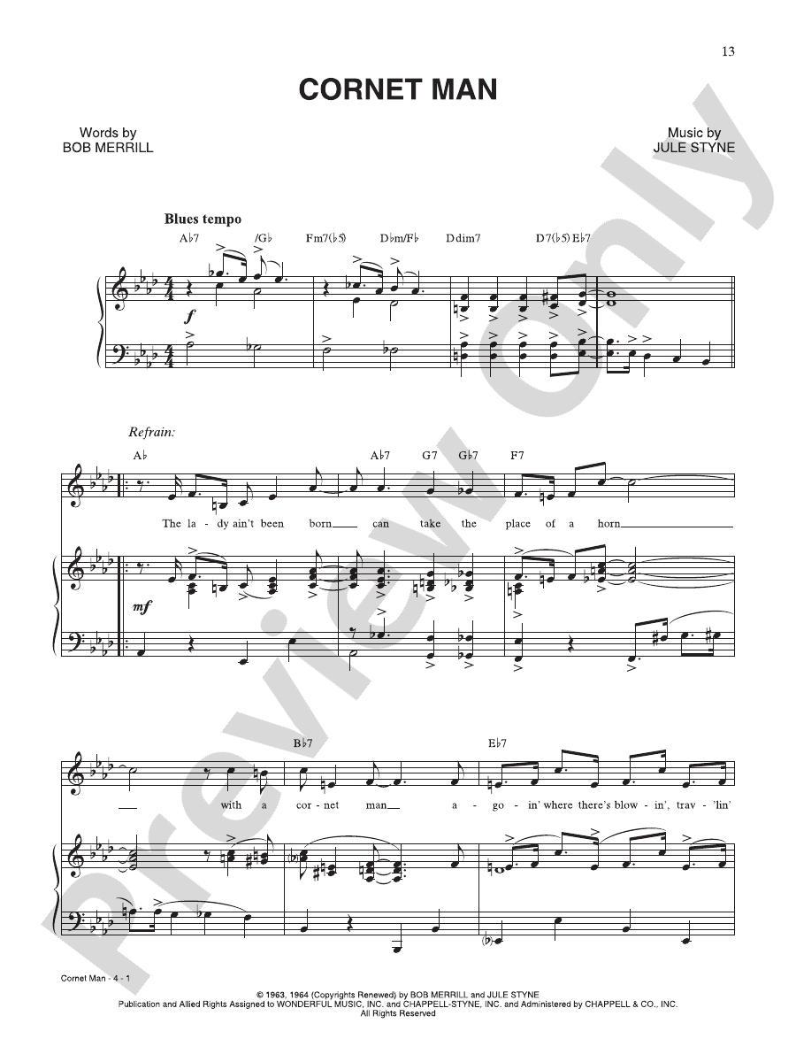 Man (from "Funny Girl") Piano/Vocal Jule Styne Digital Sheet