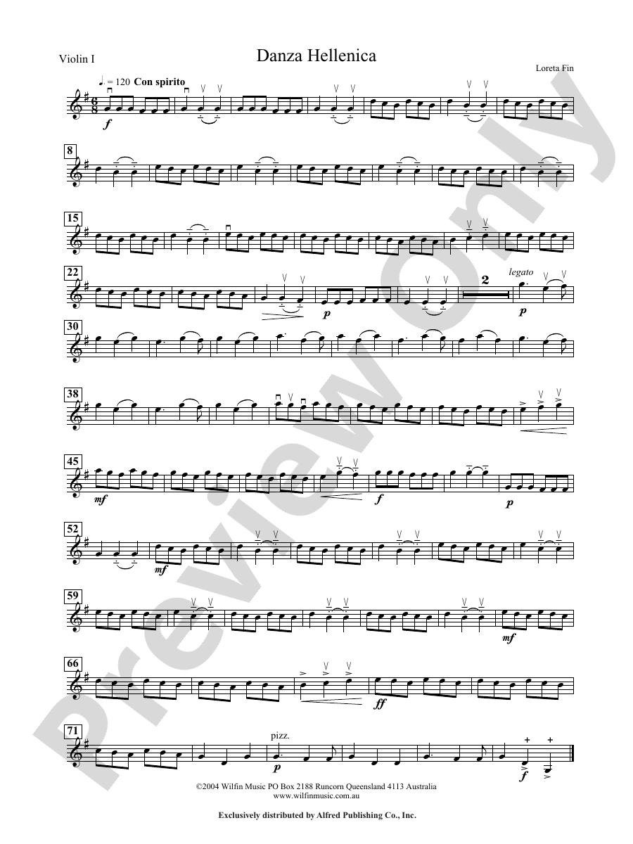 Danza Hellenica: 1st Violin: 1st Violin Part - Digital Sheet Music Download