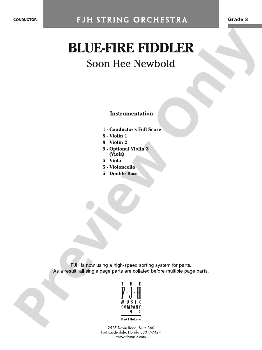 BlueFire Fiddler Score Soon Hee Newbold Digital Sheet Music Download