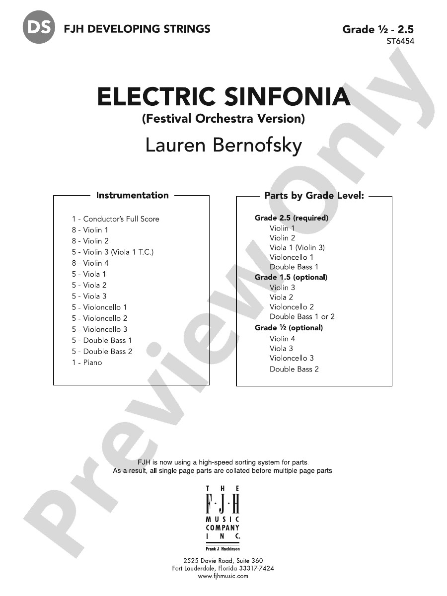 Electric Sinfonia Score Lauren Bernofsky Digital Sheet Music Download