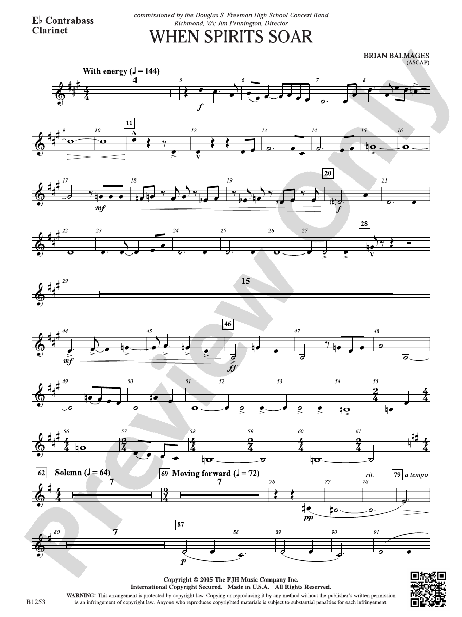 When Spirits Soar: E-flat Contrabass Clarinet: E-flat Contrabass ...