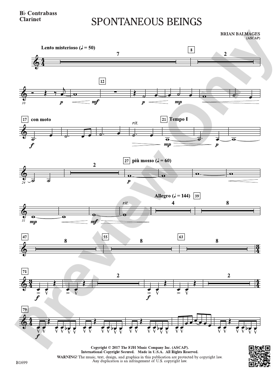 Spontaneous Beings: B-flat Contrabass Clarinet: B-flat Contrabass ...