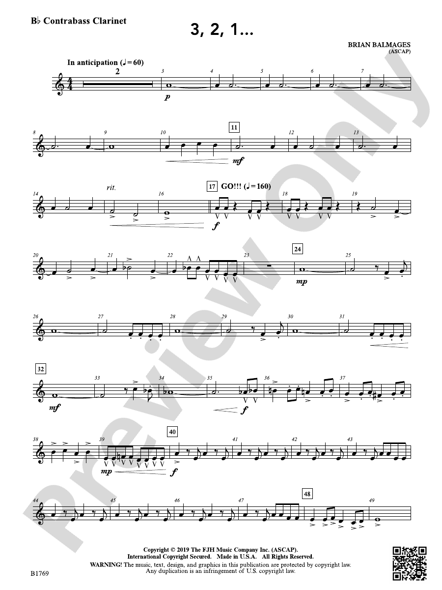 3, 2, 1 . . .: B-flat Contrabass Clarinet: B-flat Contrabass Clarinet ...