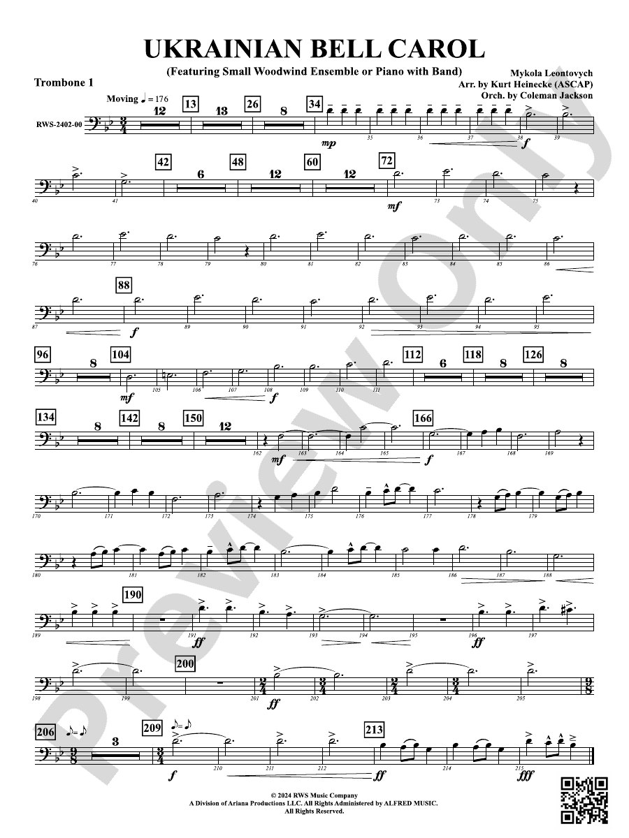 Ukrainian Bell Carol (featuring A Small Woodwind Ensemble Or Piano With 