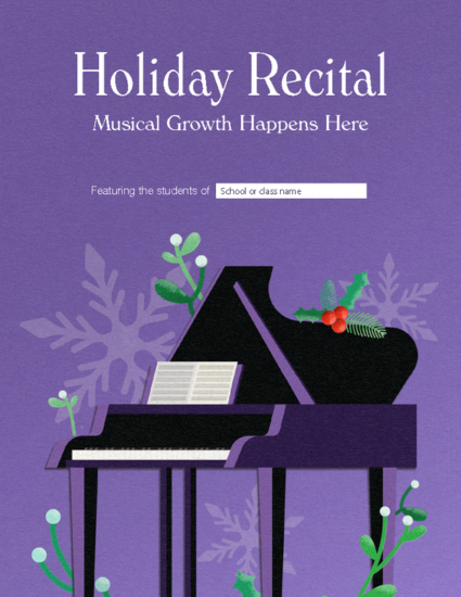 Holiday Recital Program Template
