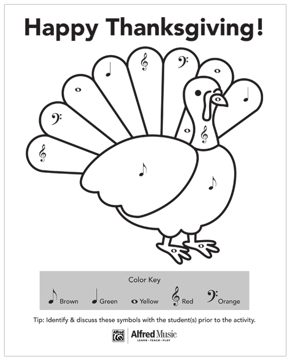 Thanksgiving Coloring Page Alfred Music