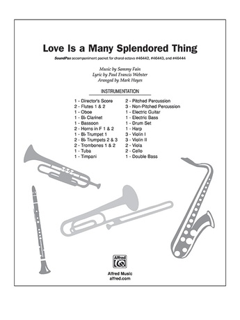 Love Is A Many Splendored Thing 1st B Flat Trumpet Sammy Fain Choir Accompaniment Sheet Music