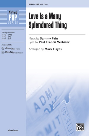 Love Is A Many Splendored Thing Sammy Fain Sab Choral Sheet Music